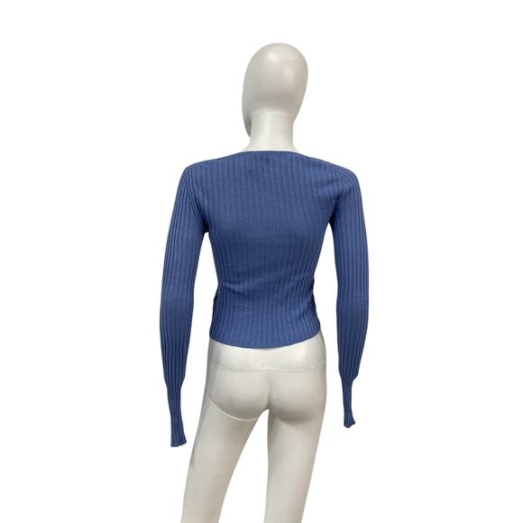 Reformation 'Celia' Blue Linen Cotton Cardigan Size XS - Picture 2 of 5